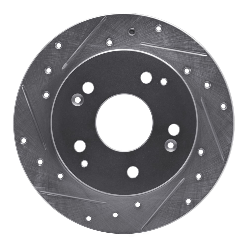 Dynamic Friction Company 631-59026L DFC Brake Rotor - Drilled And Slotted - Silver