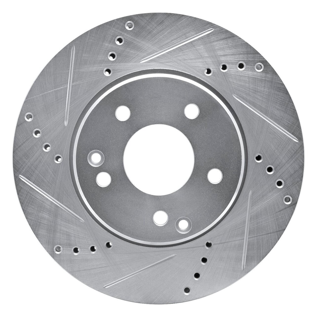 Dynamic Friction Company 631-63047L DFC Brake Rotor - Drilled And Slotted - Silver