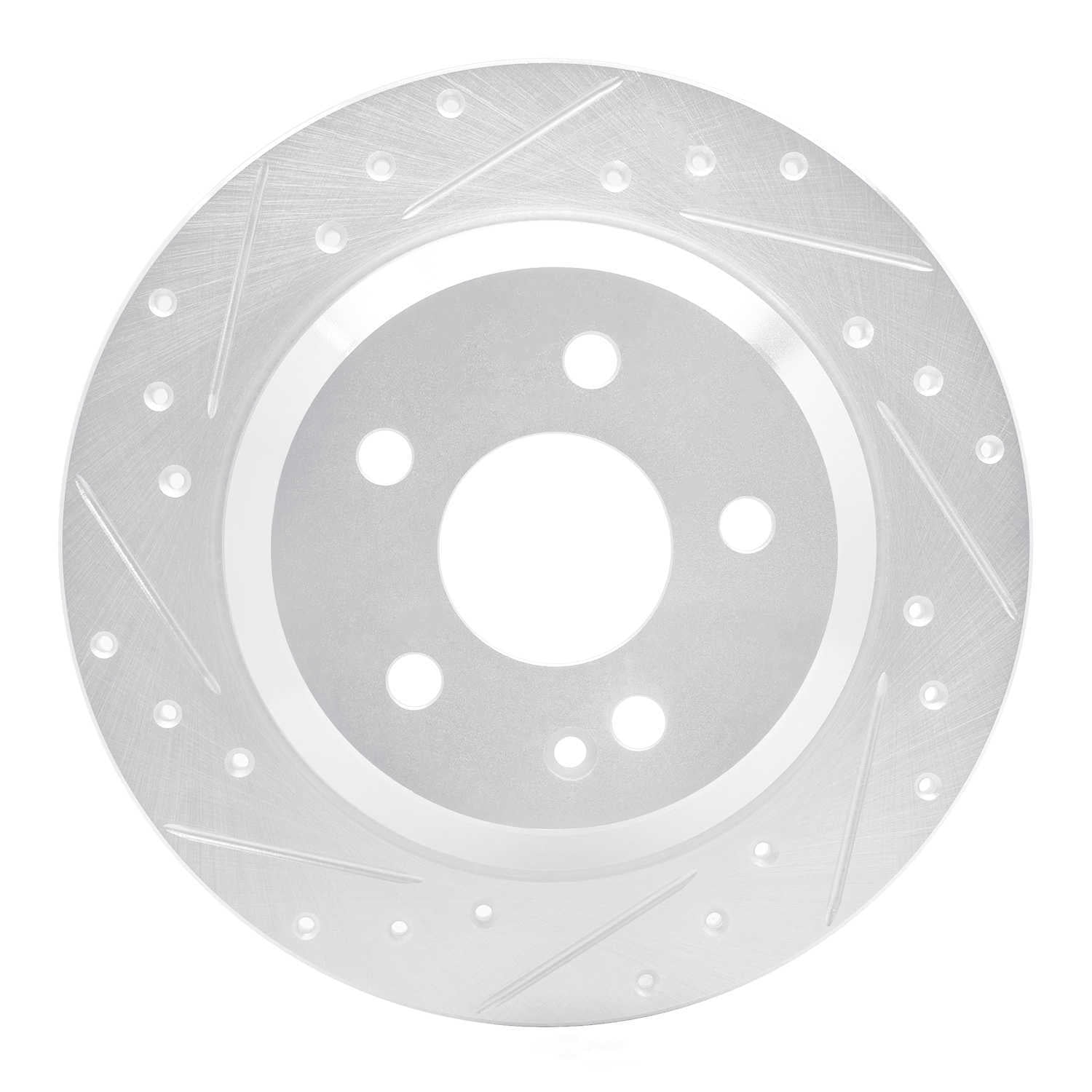 Dynamic Friction Company 631-63161L DFC Brake Rotor - Drilled And Slotted - Silver