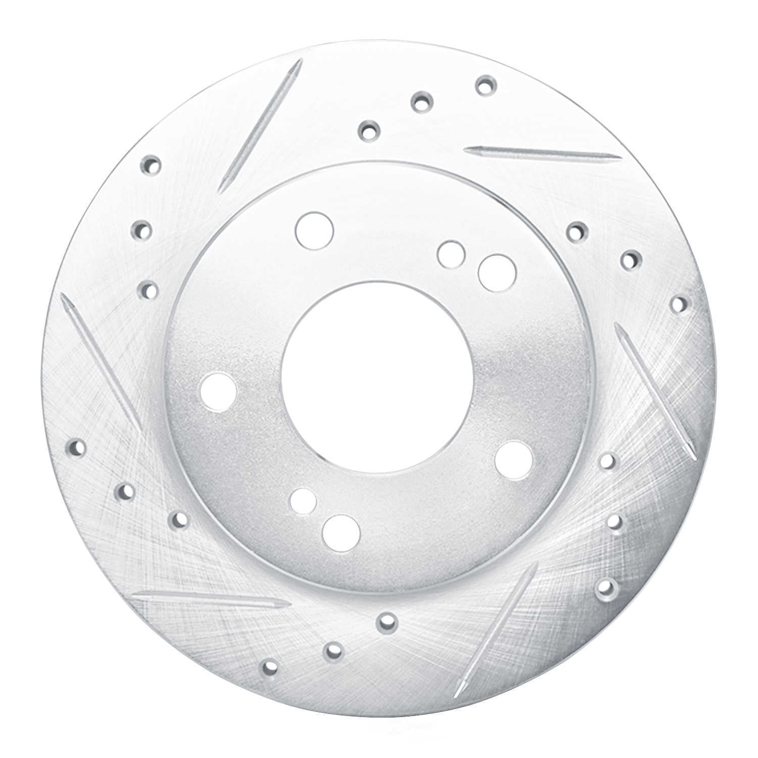 Dynamic Friction Company 631-67042L DFC Brake Rotor - Drilled And Slotted - Silver