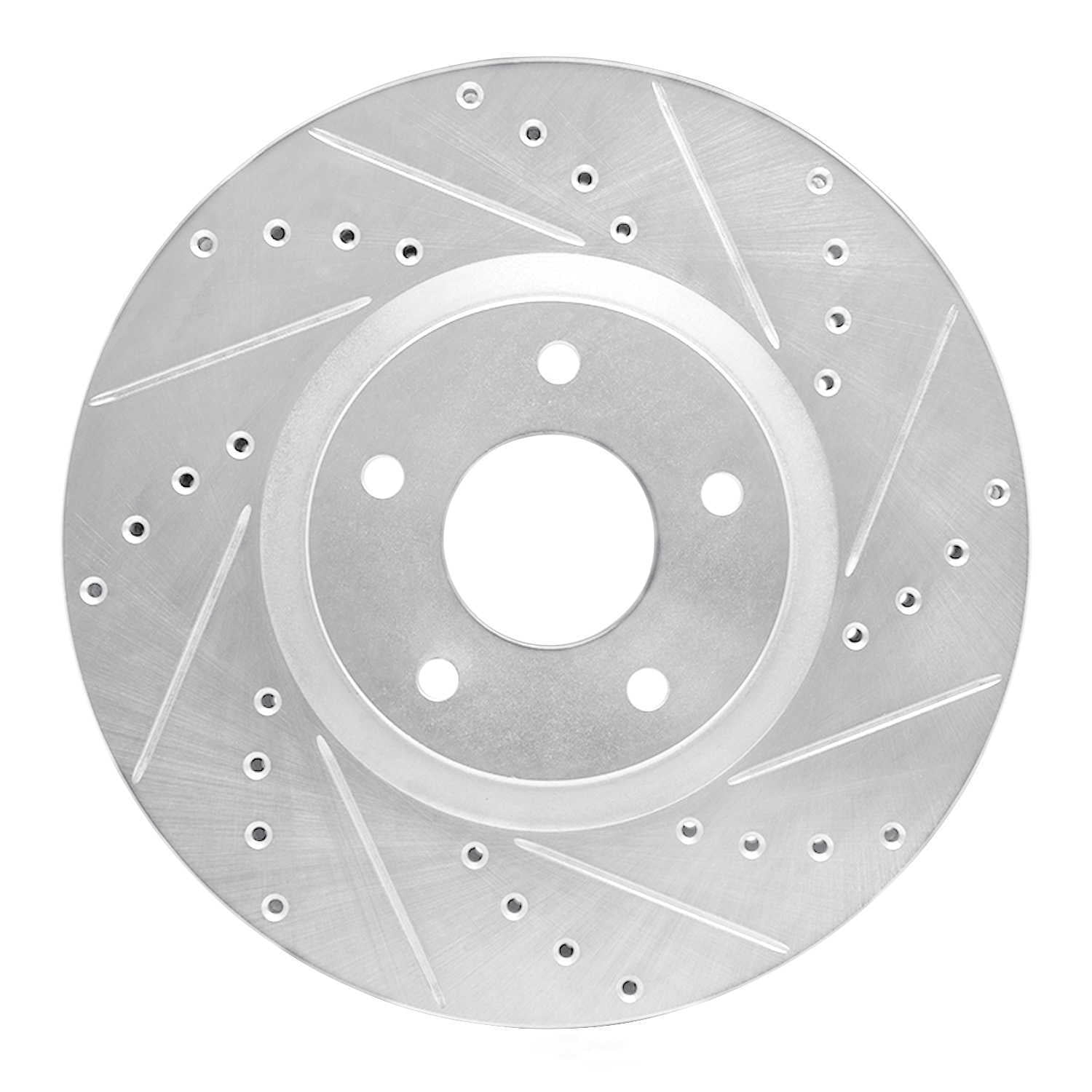 Dynamic Friction Company 631-67059R DFC Brake Rotor - Drilled And Slotted - Silver