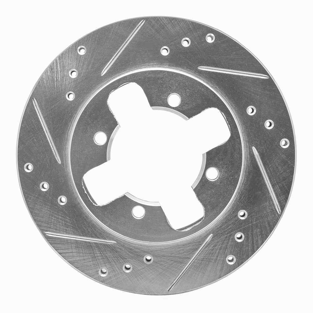 Dynamic Friction Company 631-67074L DFC Brake Rotor - Drilled And Slotted - Silver