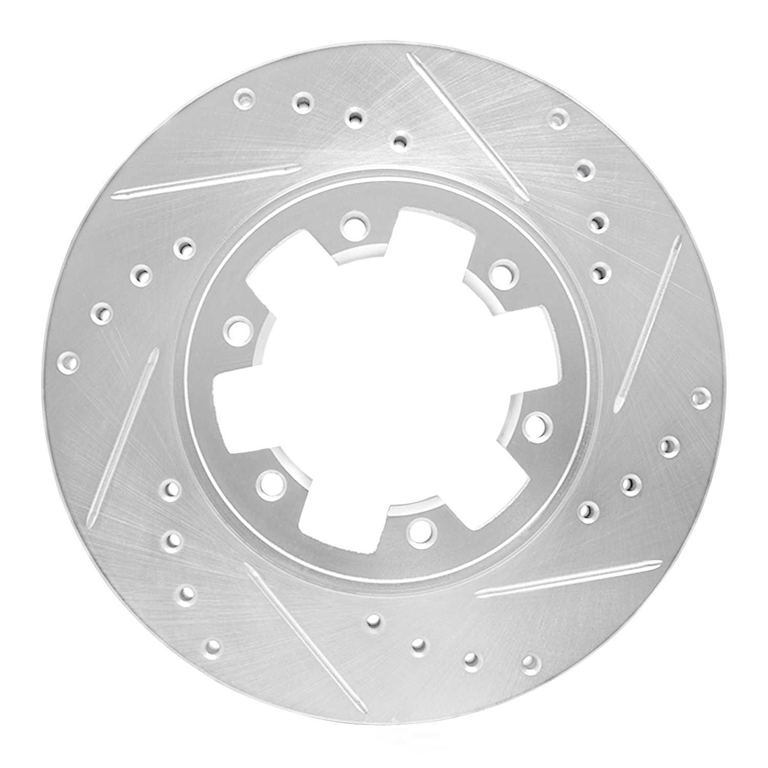Dynamic Friction Company 631-67080R DFC Brake Rotor - Drilled And Slotted - Silver