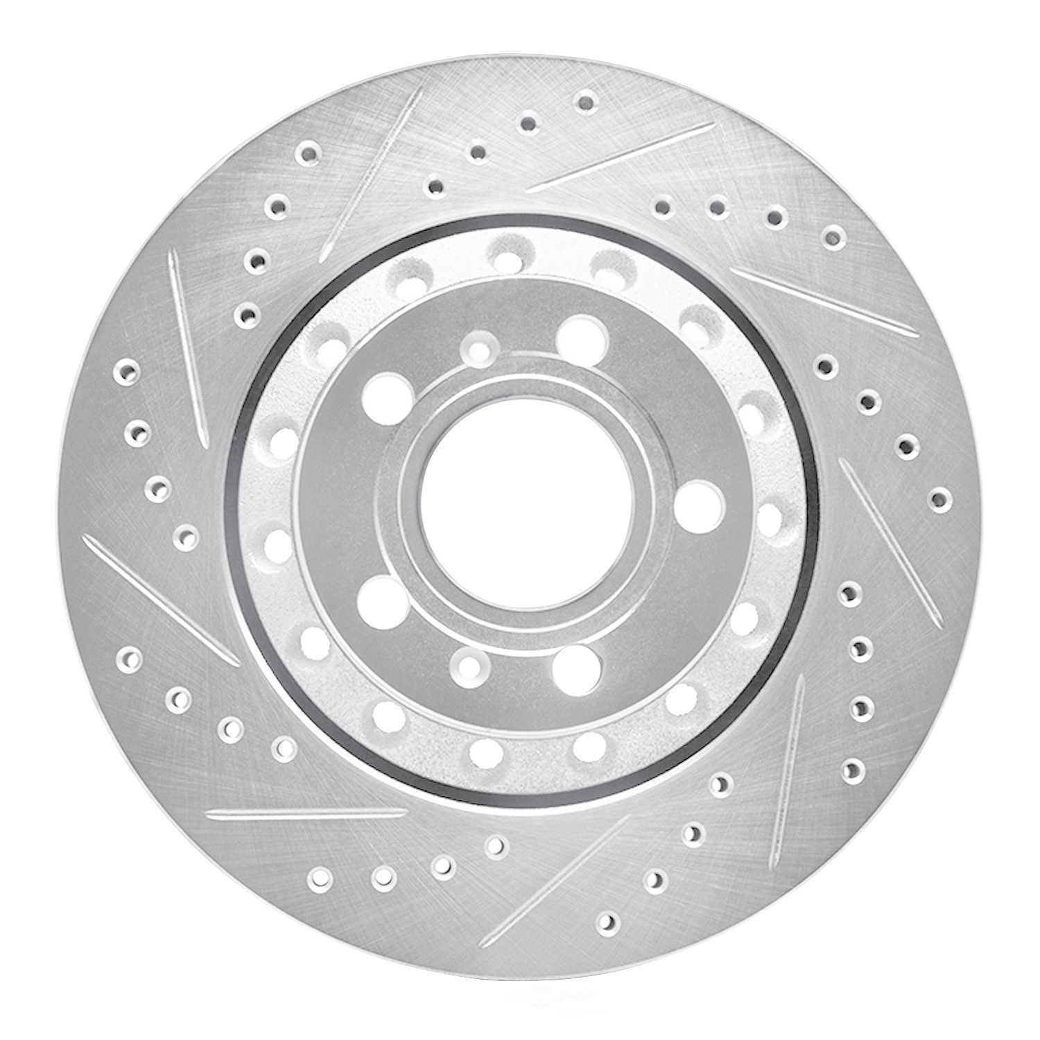 Dynamic Friction Company 631-73040L DFC Brake Rotor - Drilled And Slotted - Silver