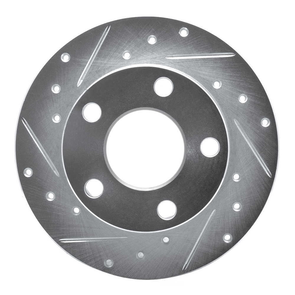 Dynamic Friction Company 631-74011L DFC Brake Rotor - Drilled And Slotted - Silver