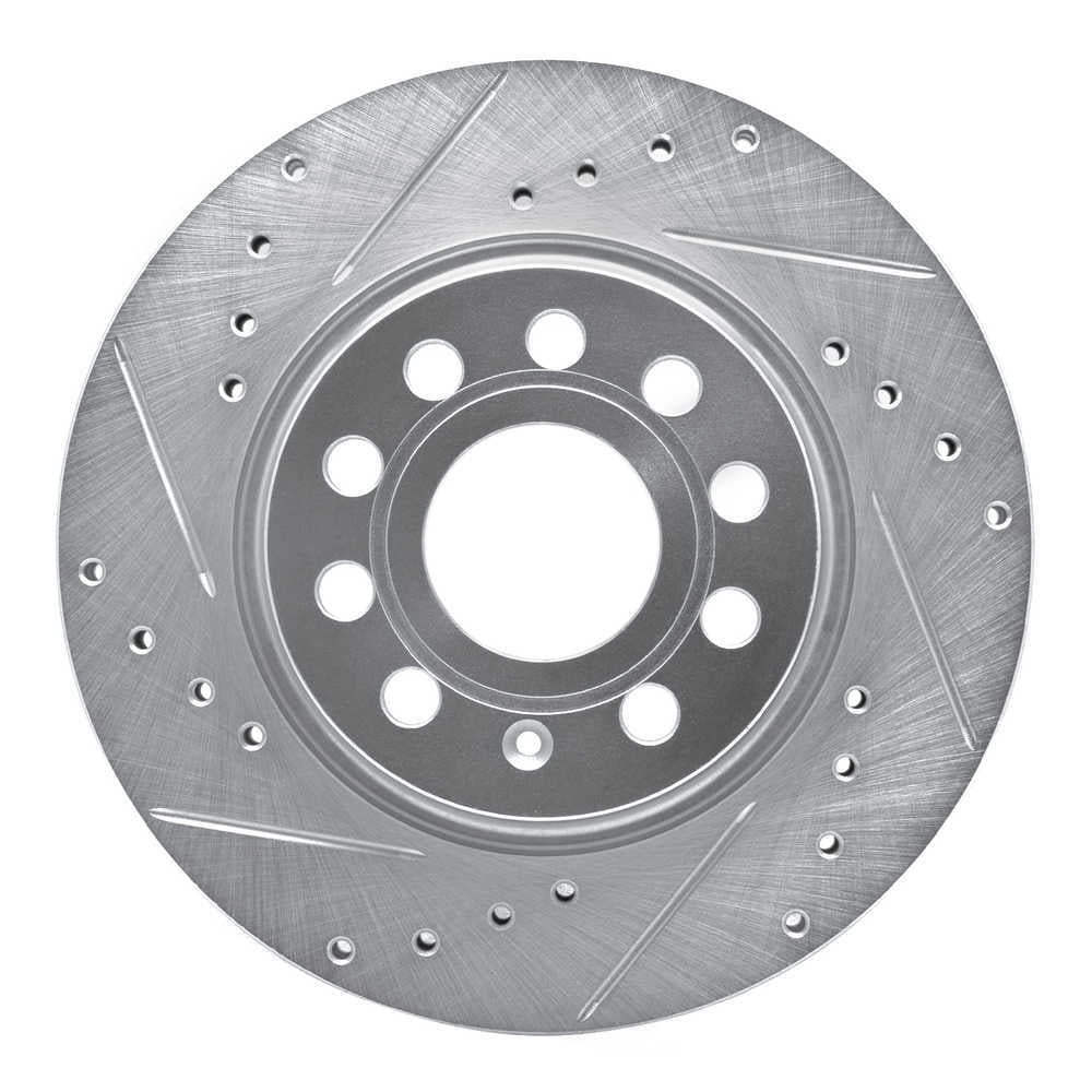 Dynamic Friction Company 631-74032L DFC Brake Rotor - Drilled And Slotted - Silver