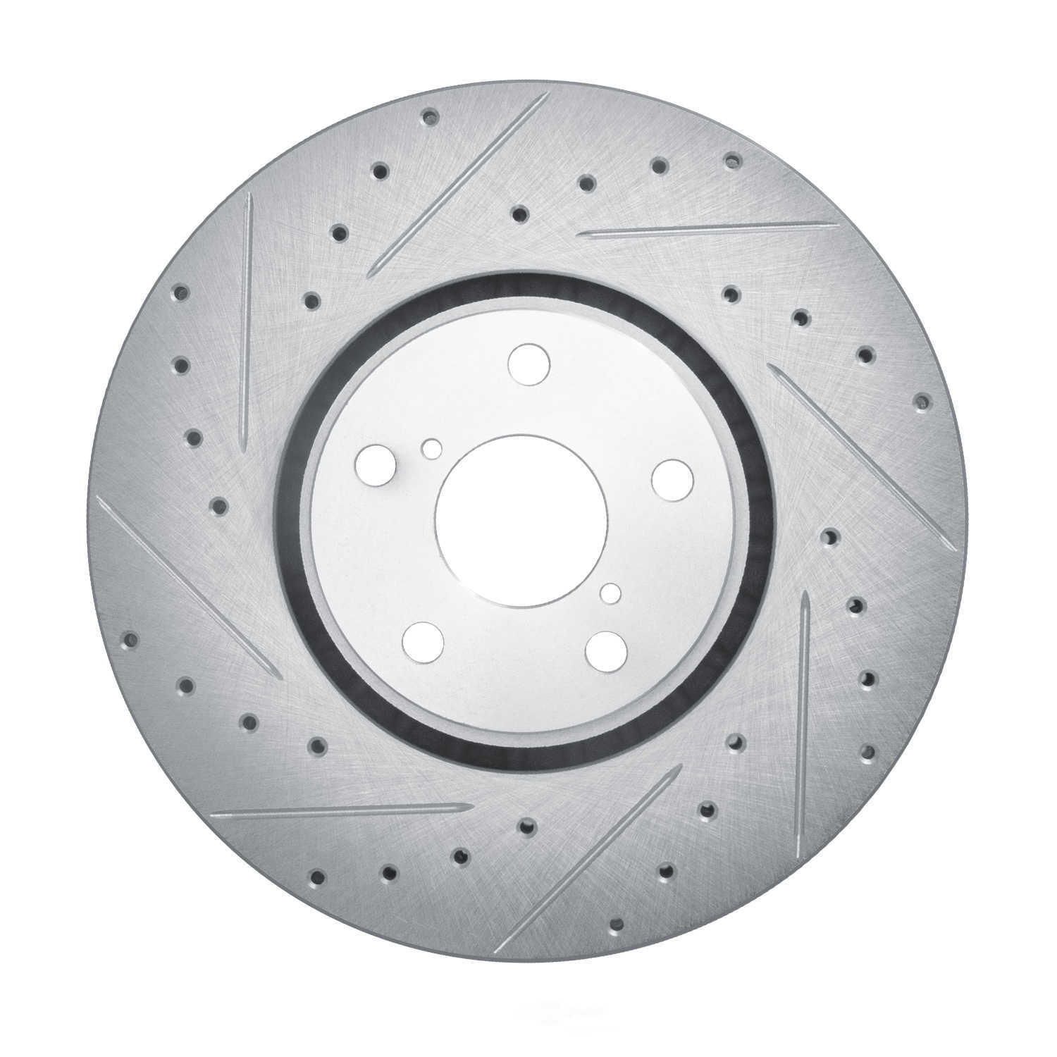 Dynamic Friction Company 631-75023D DFC Brake Rotor - Drilled And Slotted - Silver