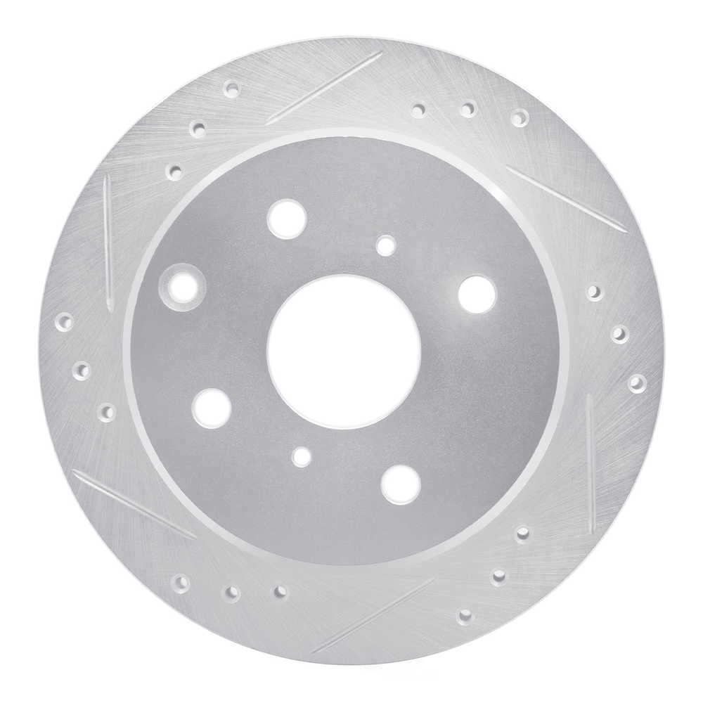 Dynamic Friction Company 631-76014L DFC Brake Rotor - Drilled And Slotted - Silver