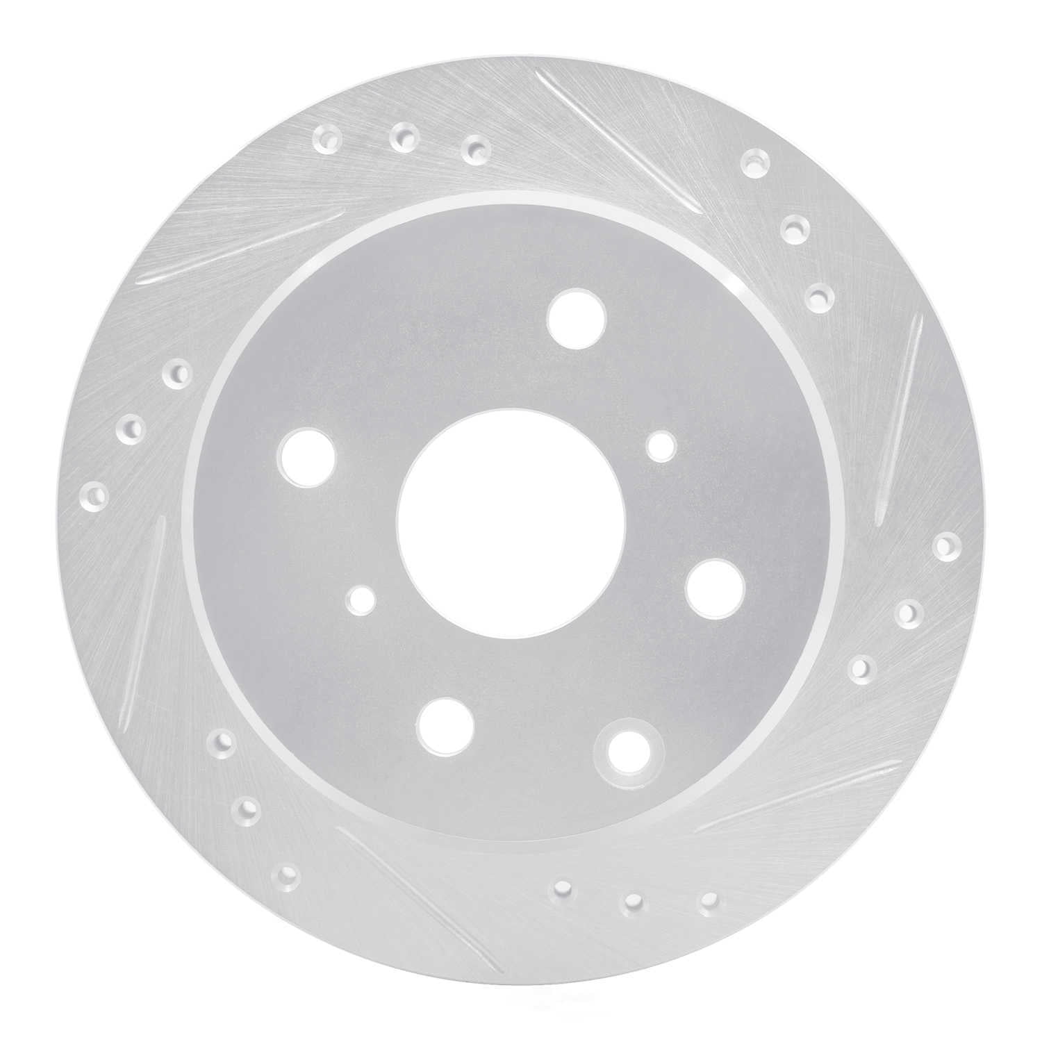 Dynamic Friction Company 631-76014R DFC Brake Rotor - Drilled And Slotted - Silver