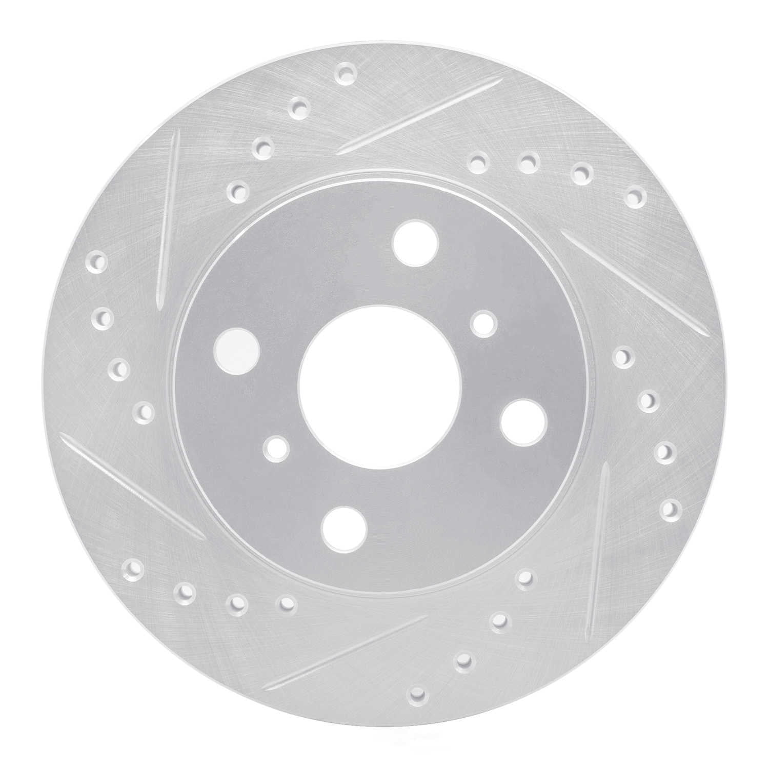 Dynamic Friction Company 631-76021L DFC Brake Rotor - Drilled And Slotted - Silver