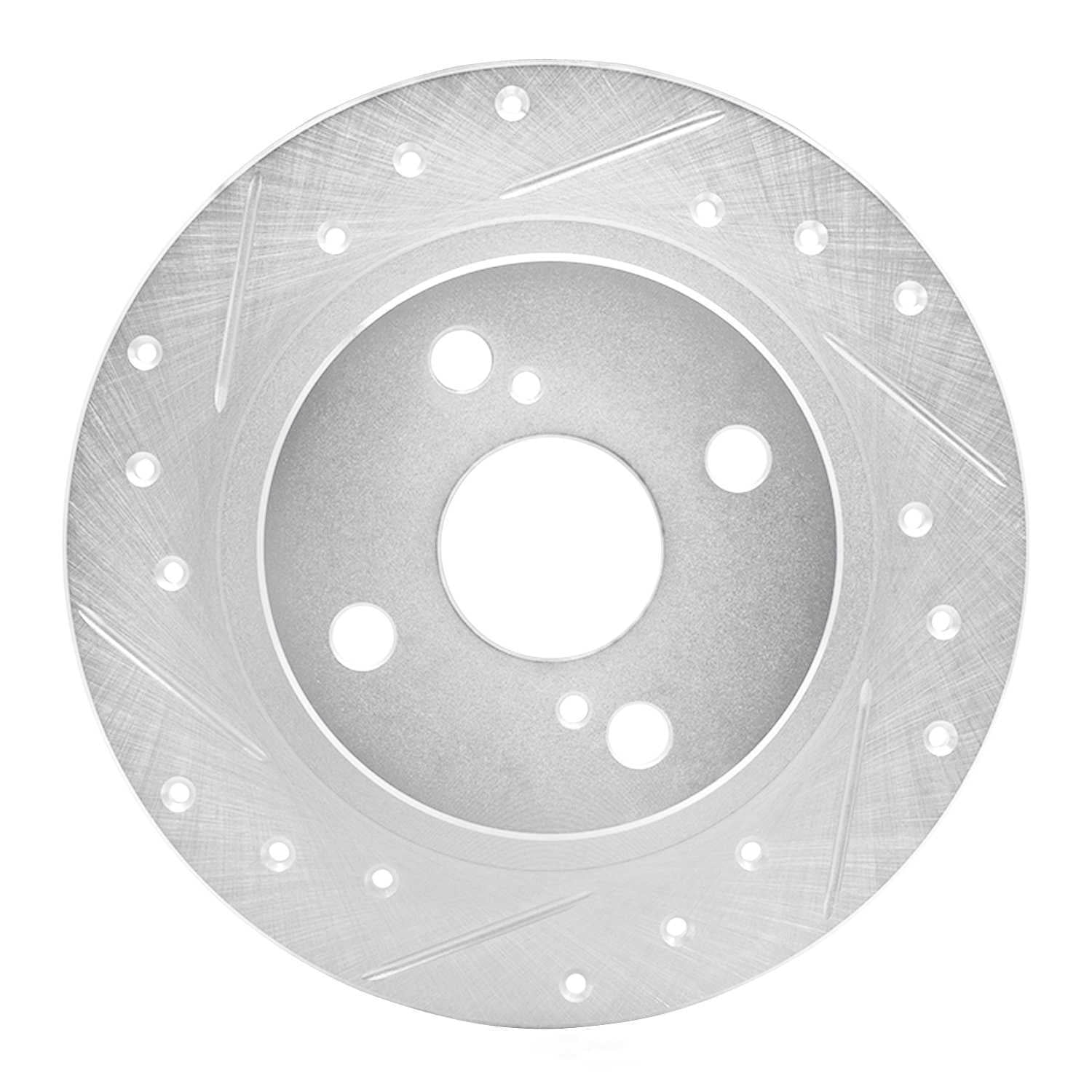 Dynamic Friction Company 631-76035L DFC Brake Rotor - Drilled And Slotted - Silver