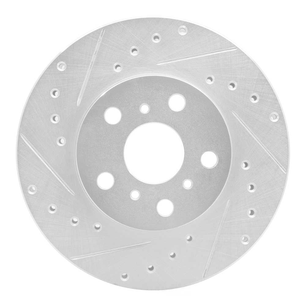 Dynamic Friction Company 631-76041L DFC Brake Rotor - Drilled And Slotted - Silver