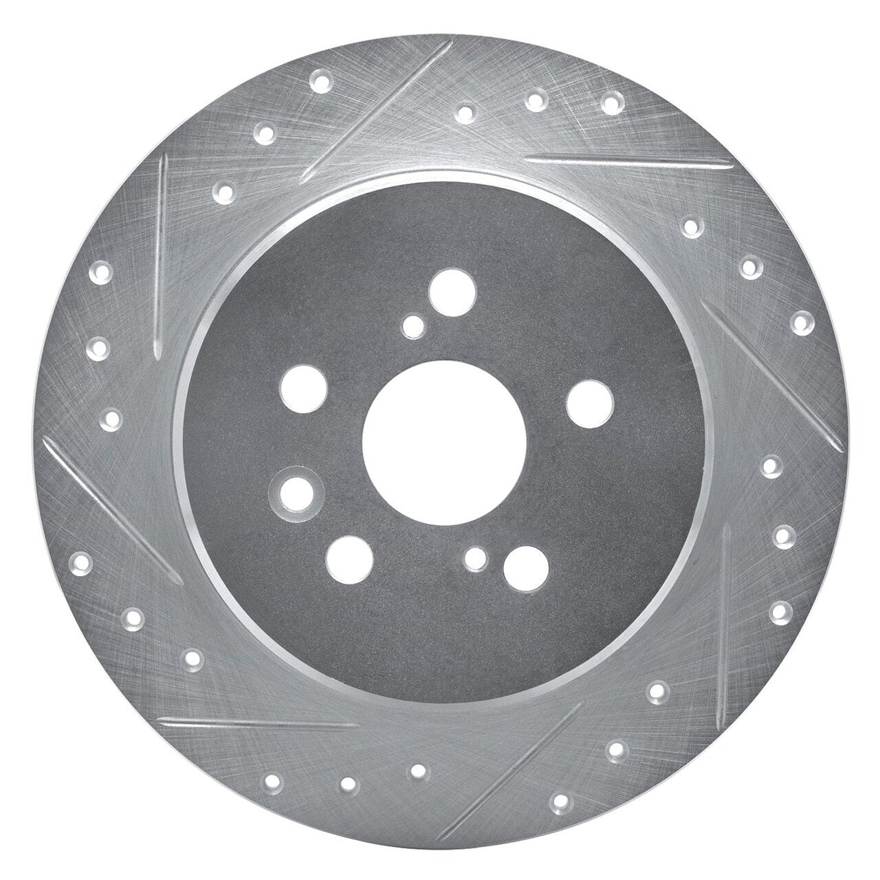 Dynamic Friction Company 631-76046L DFC Brake Rotor - Drilled And Slotted - Silver