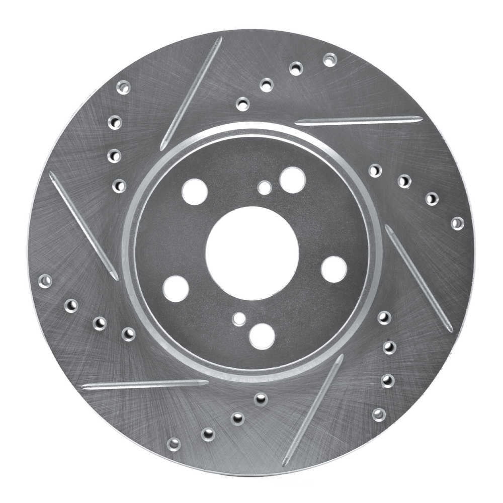Dynamic Friction Company 631-76059L DFC Brake Rotor - Drilled And Slotted - Silver