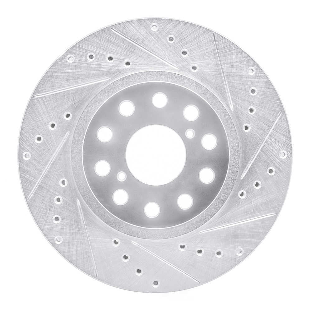 Dynamic Friction Company 631-76061R DFC Brake Rotor - Drilled And Slotted - Silver