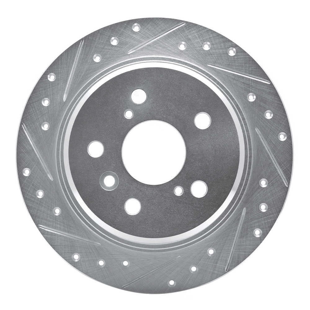 Dynamic Friction Company 631-76065L DFC Brake Rotor - Drilled And Slotted - Silver
