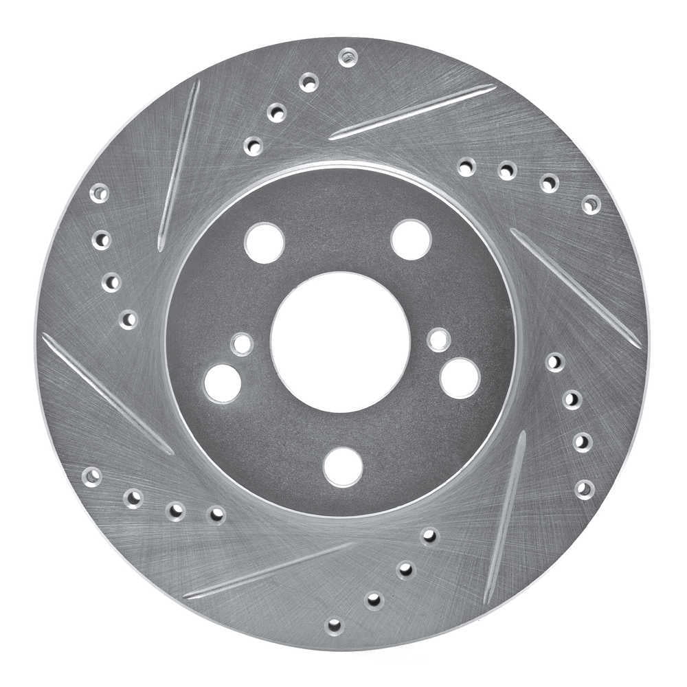 Dynamic Friction Company 631-76067L DFC Brake Rotor - Drilled And Slotted - Silver