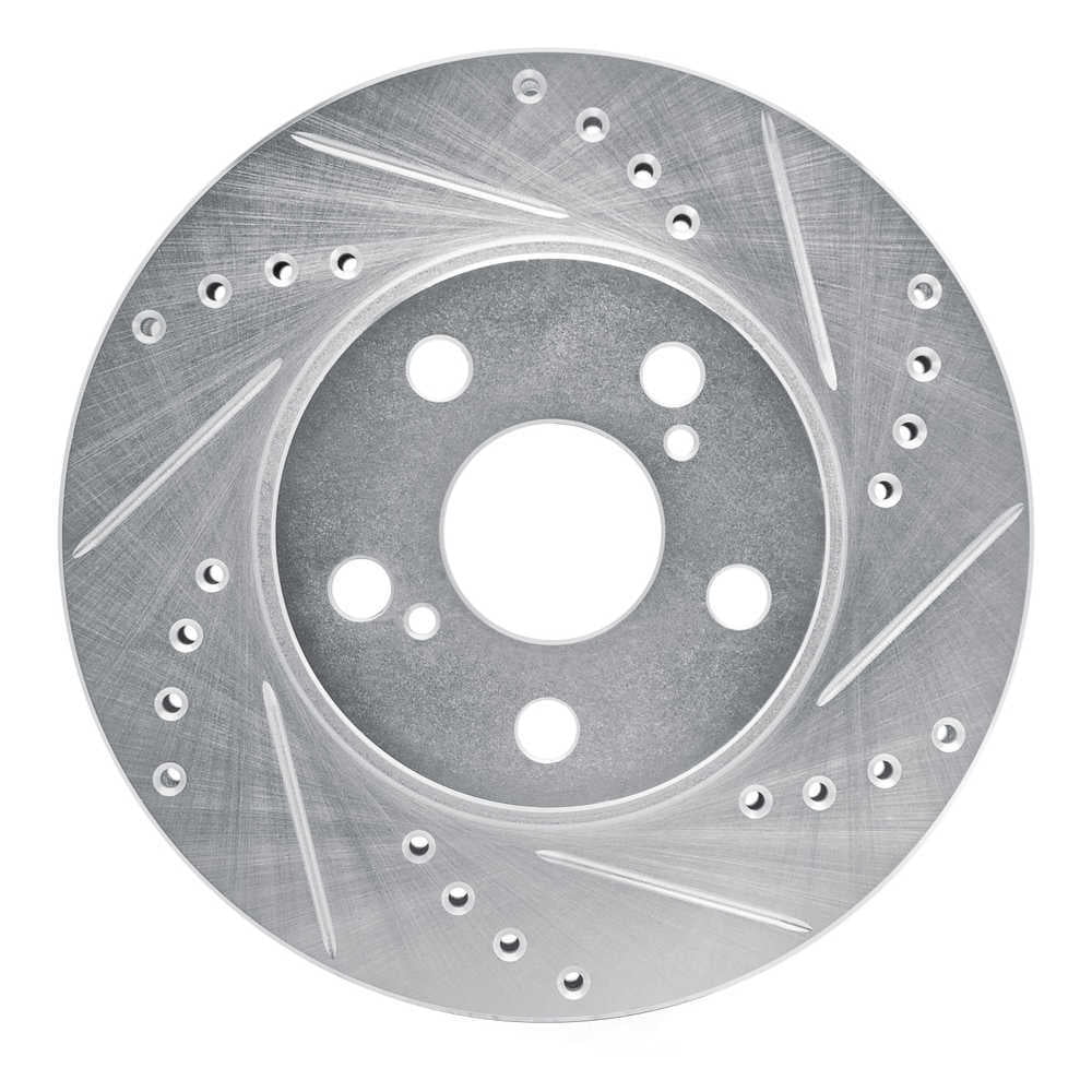 Dynamic Friction Company 631-76067R DFC Brake Rotor - Drilled And Slotted - Silver