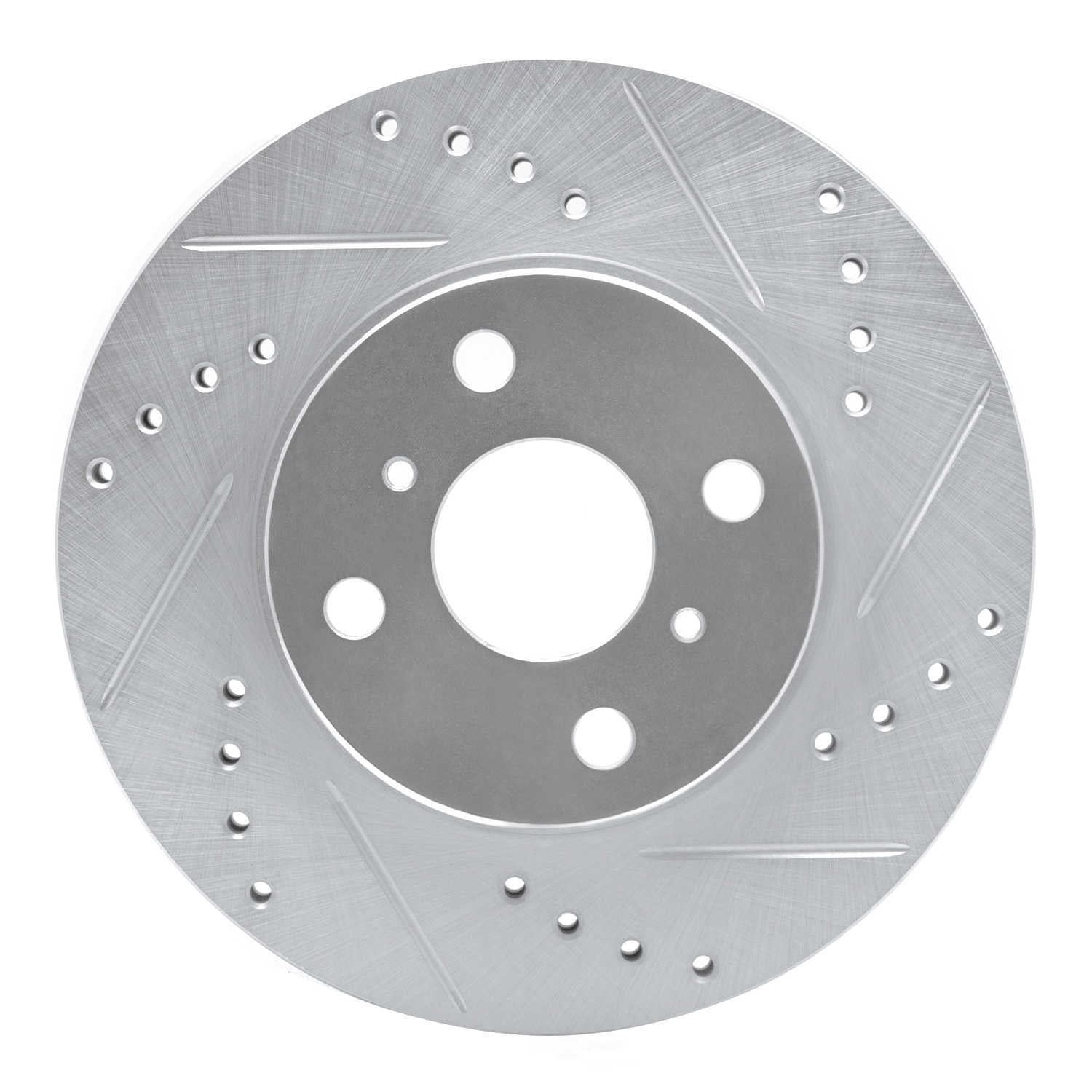 Dynamic Friction Company 631-76072L DFC Brake Rotor - Drilled And Slotted - Silver