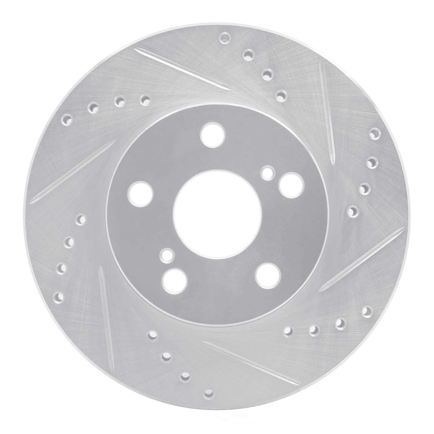 Dynamic Friction Company 631-76077R DFC Brake Rotor - Drilled And Slotted - Silver