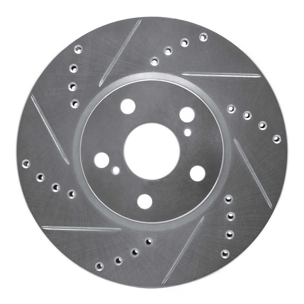 Dynamic Friction Company 631-76081L DFC Brake Rotor - Drilled And Slotted - Silver