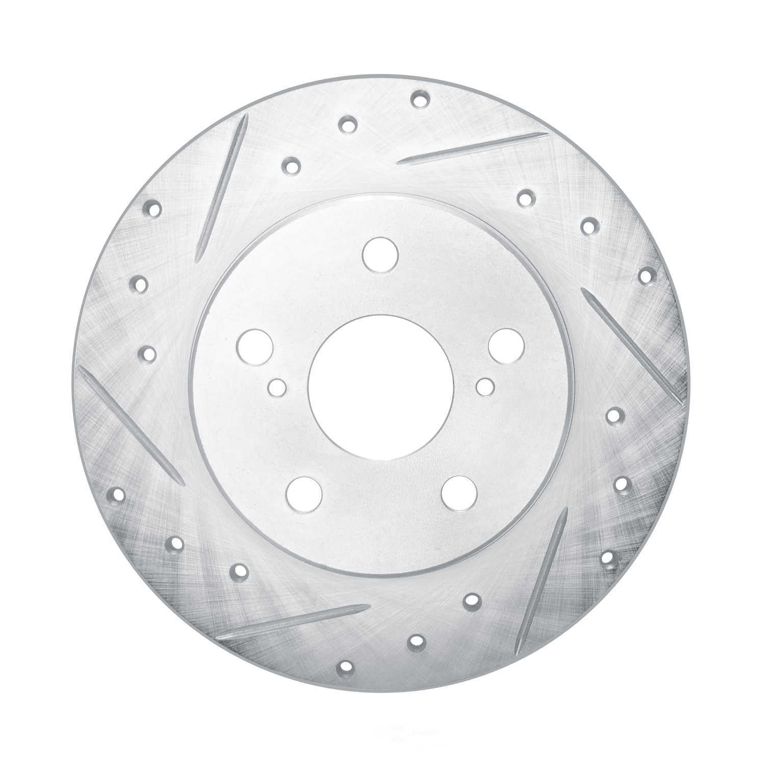 Dynamic Friction Company 631-76082L DFC Brake Rotor - Drilled And Slotted - Silver