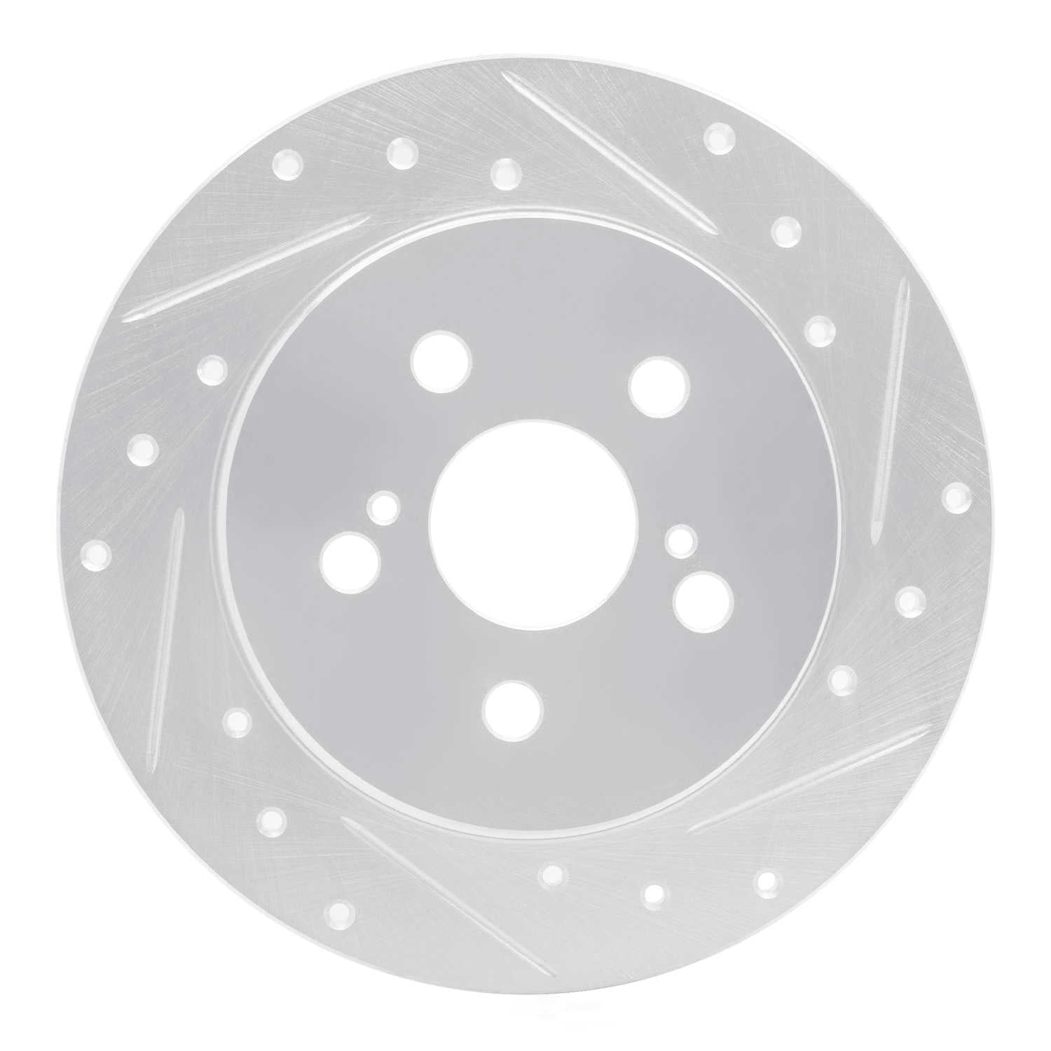 Dynamic Friction Company 631-76083R DFC Brake Rotor - Drilled And Slotted - Silver