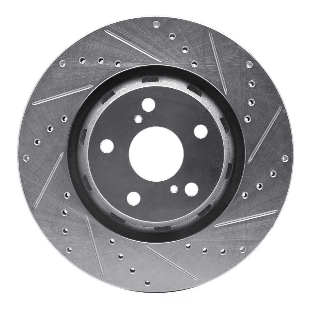 Dynamic Friction Company 631-76085R DFC Brake Rotor - Drilled And Slotted - Silver