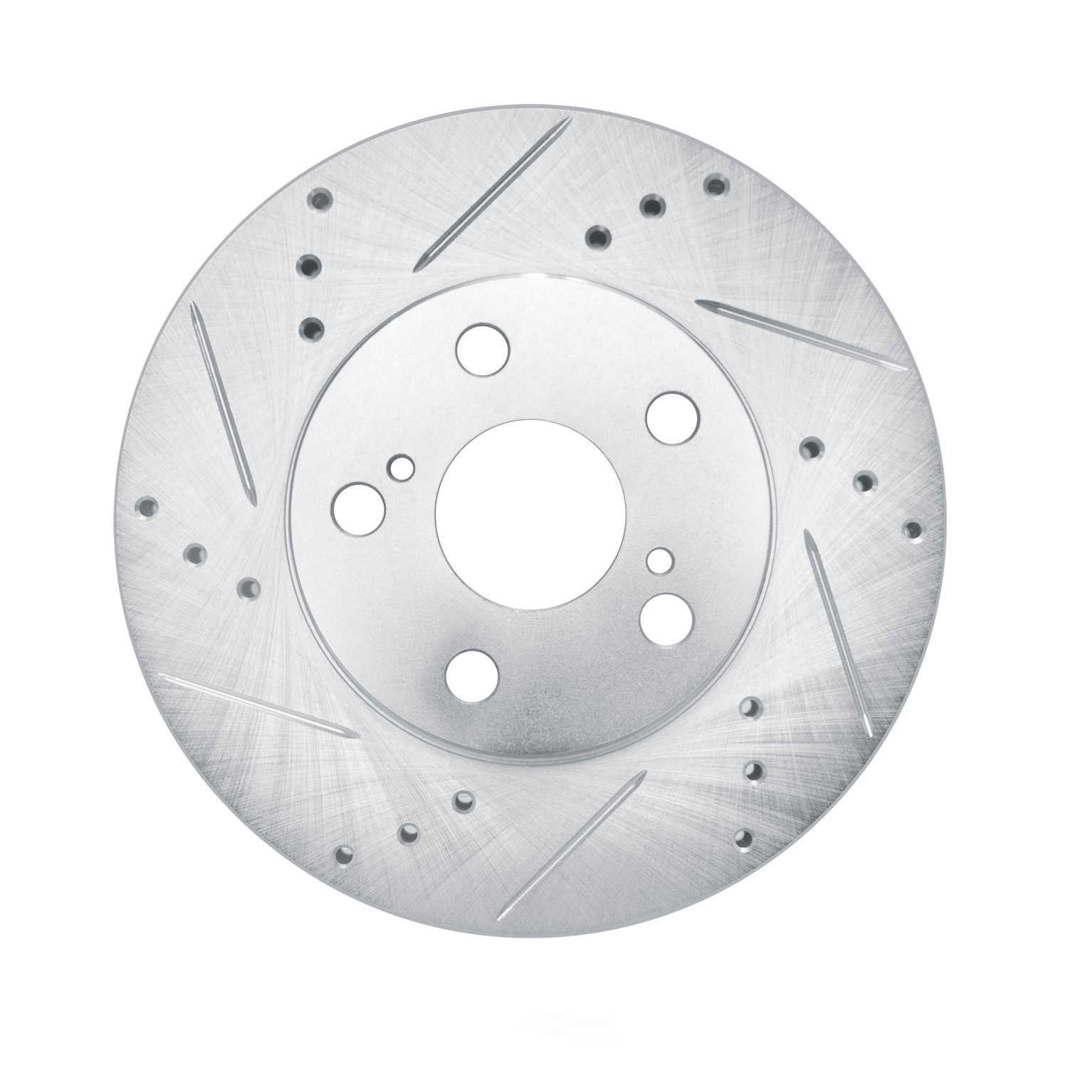 Dynamic Friction Company 631-76087L DFC Brake Rotor - Drilled And Slotted - Silver