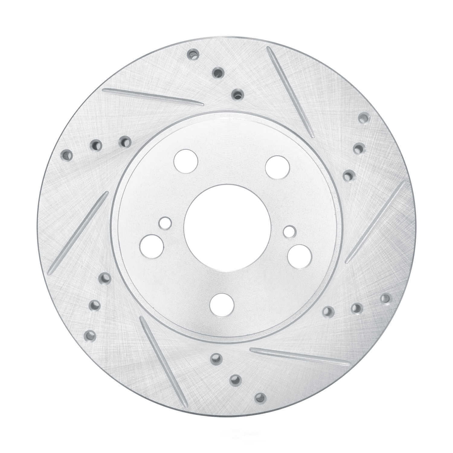 Dynamic Friction Company 631-76087R DFC Brake Rotor - Drilled And Slotted - Silver