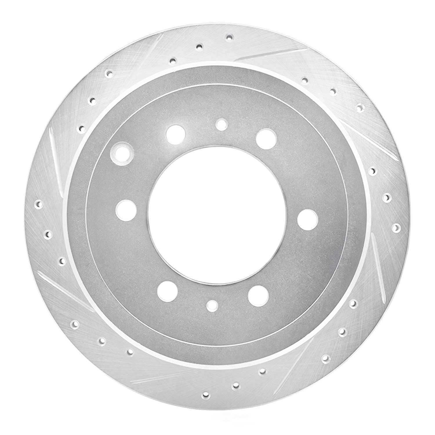 Dynamic Friction Company 631-76117L DFC Brake Rotor - Drilled And Slotted - Silver