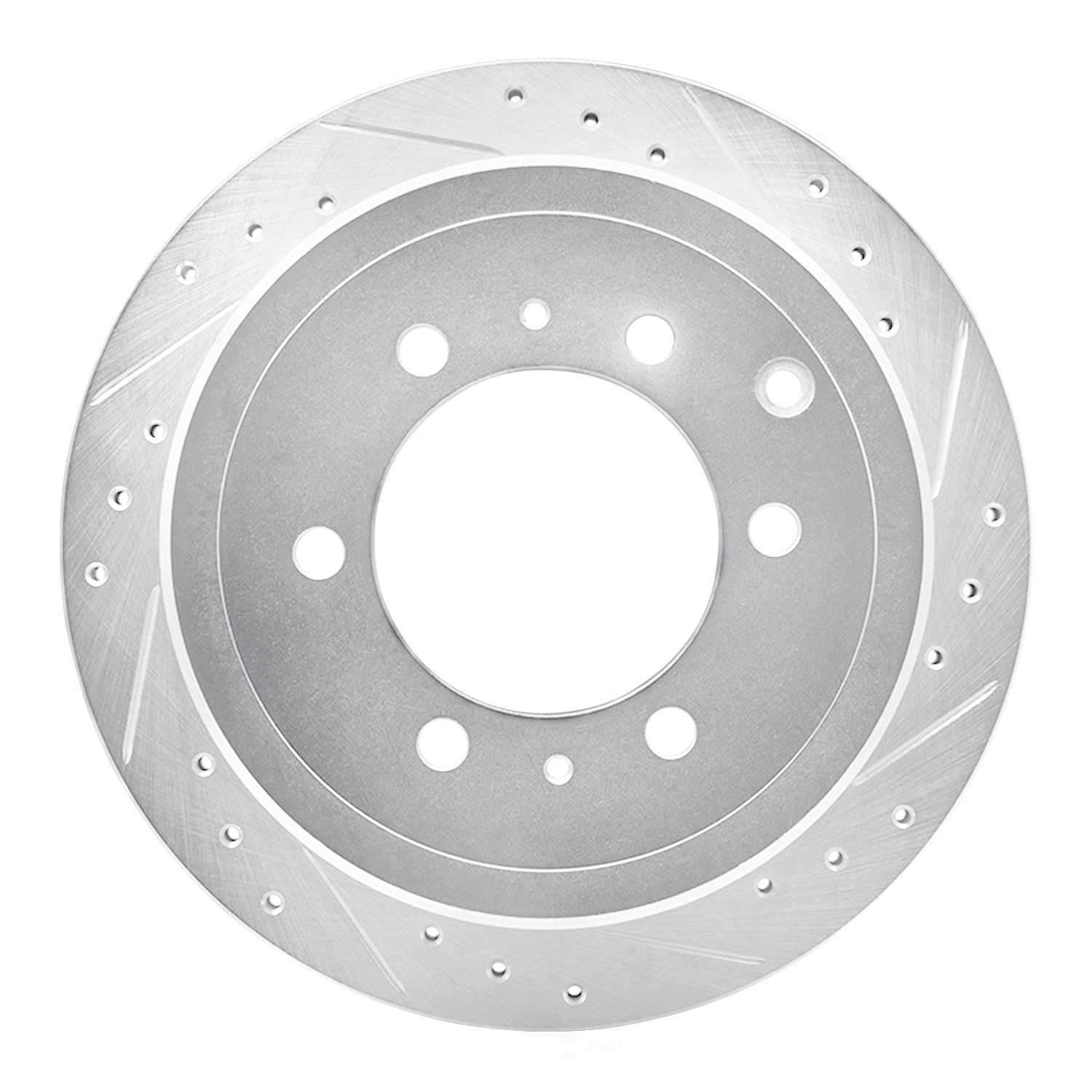 Dynamic Friction Company 631-76117R DFC Brake Rotor - Drilled And Slotted - Silver