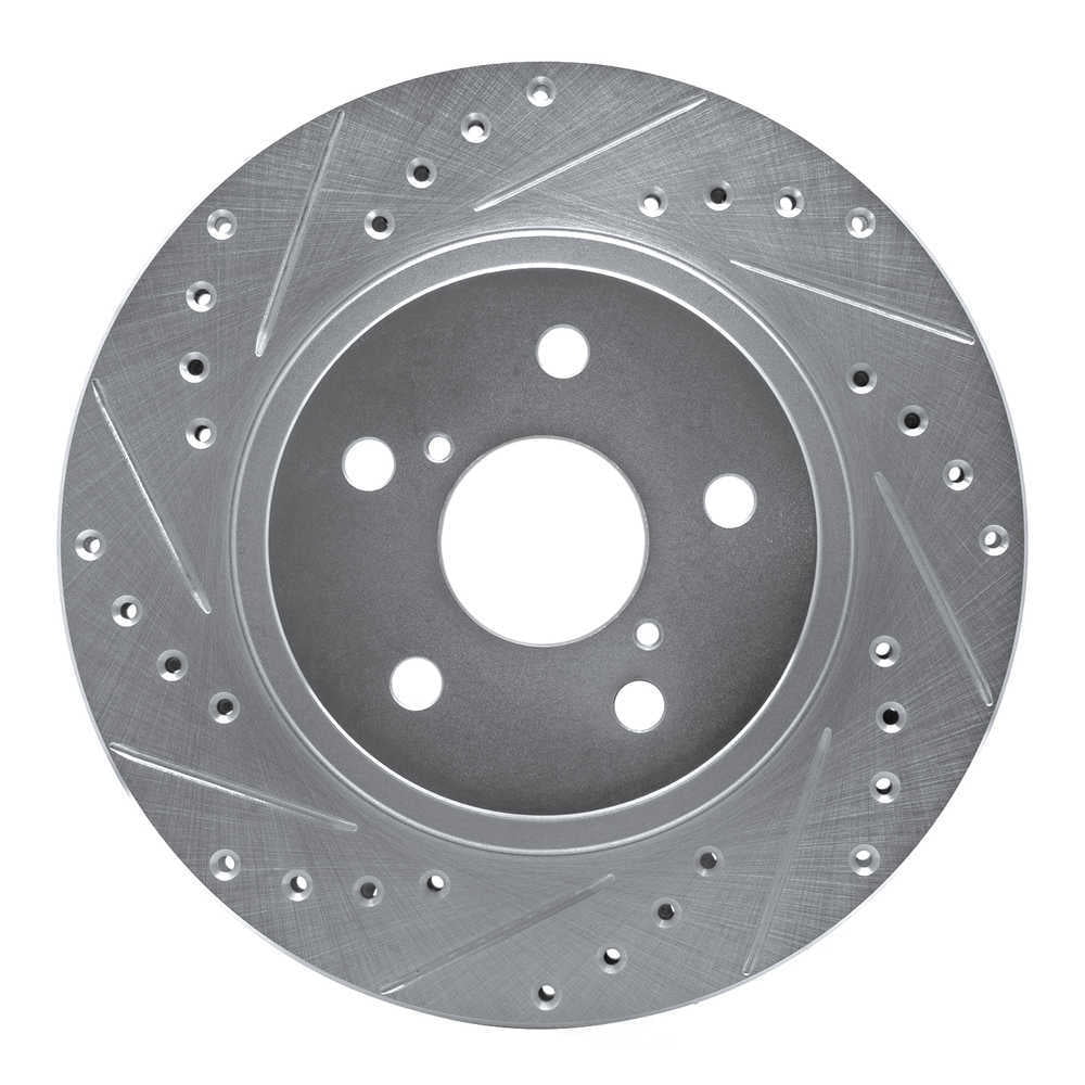 Dynamic Friction Company 631-76122L DFC Brake Rotor - Drilled And Slotted - Silver