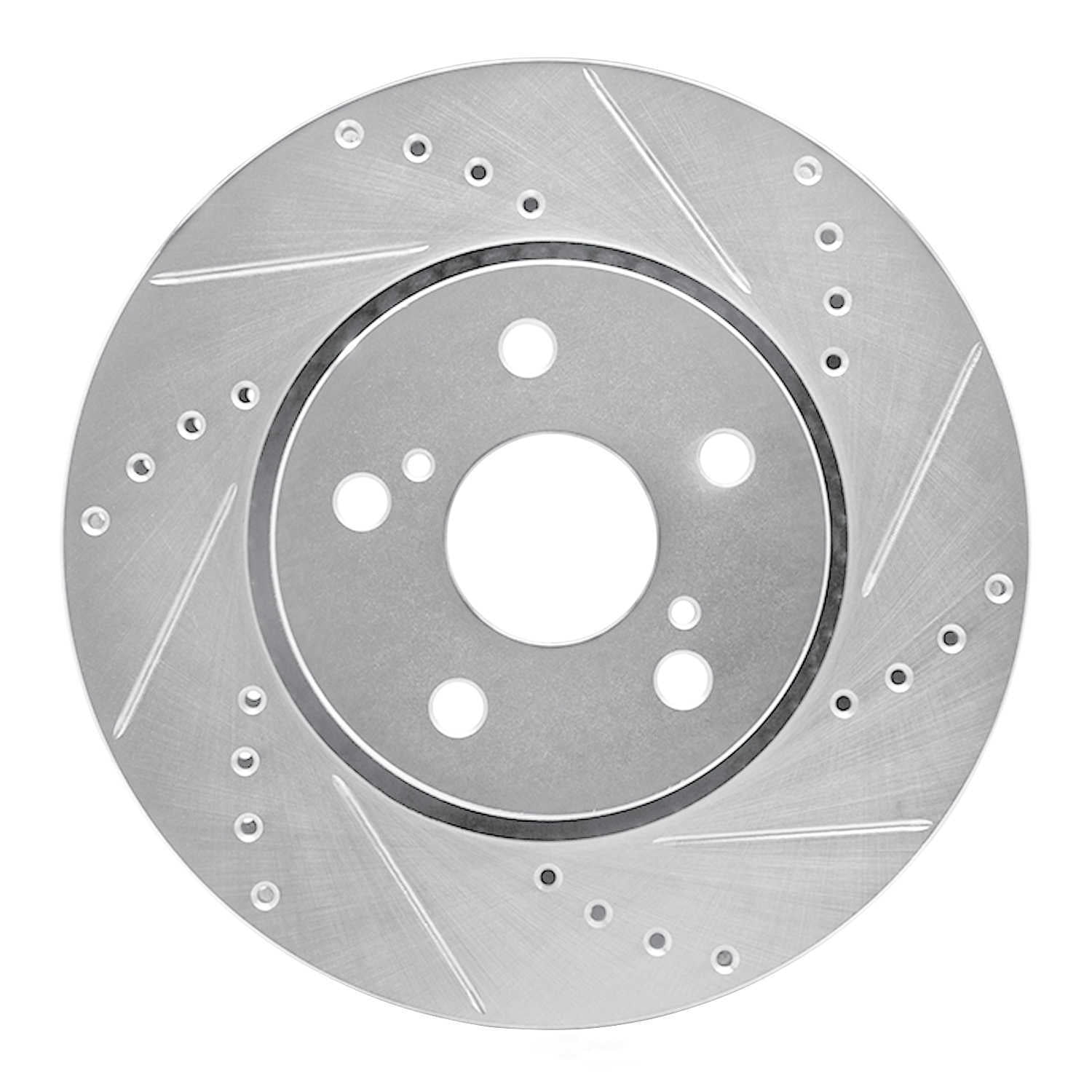 Dynamic Friction Company 631-76153R DFC Brake Rotor - Drilled And Slotted - Silver
