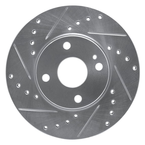 Brake Rotor - Drilled and Slotted - Silver 631-80030L