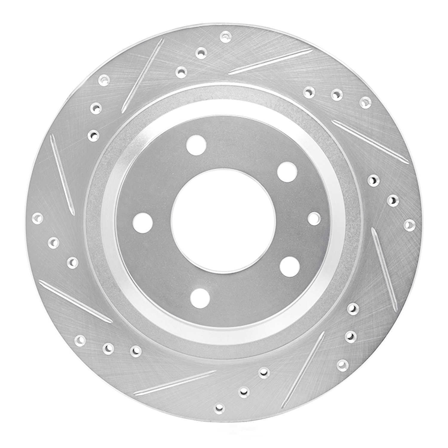 Dynamic Friction Company 631-80032L DFC Brake Rotor - Drilled And Slotted - Silver
