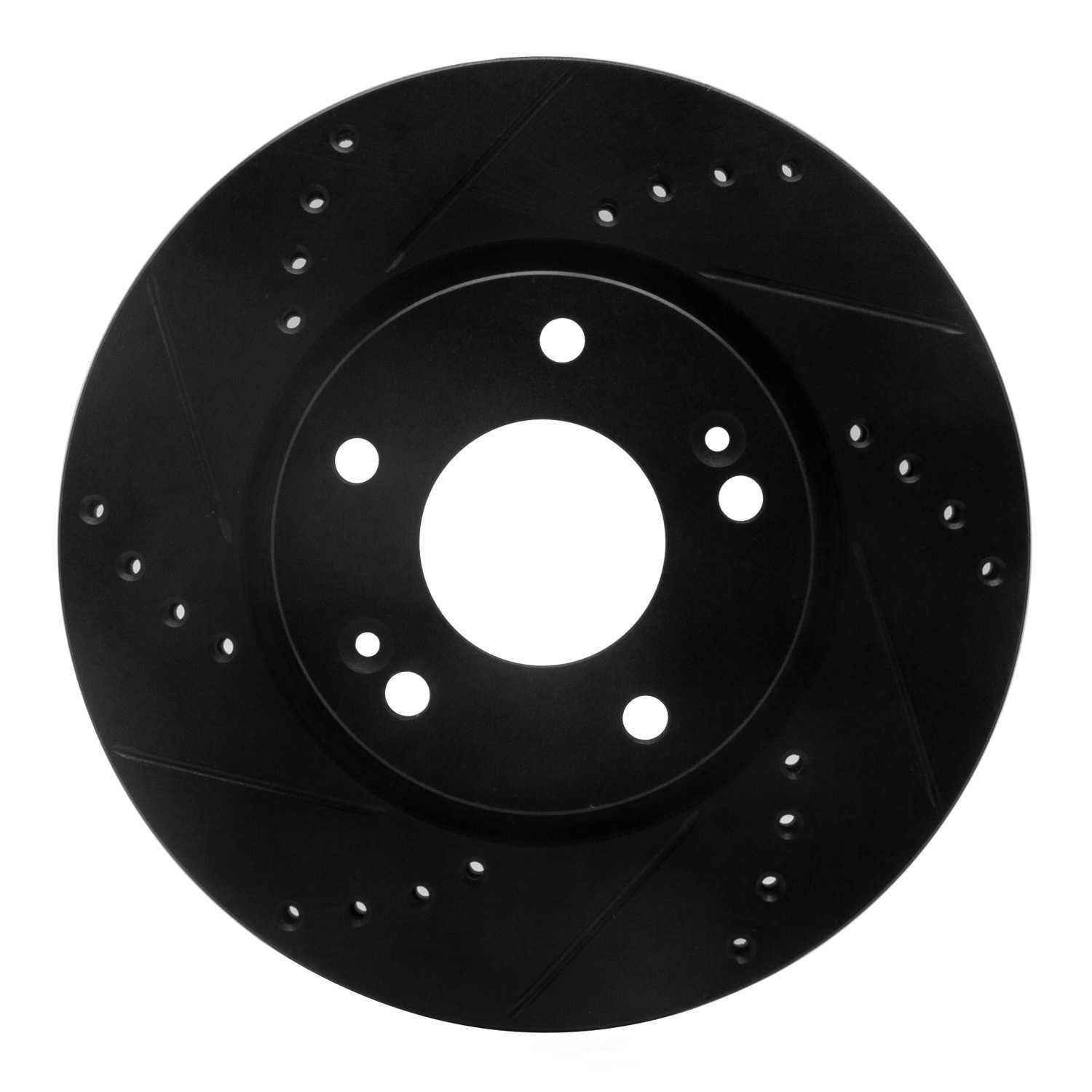 Dynamic Friction Company 633-03016L DFC Brake Rotor - Drilled And Slotted - Black
