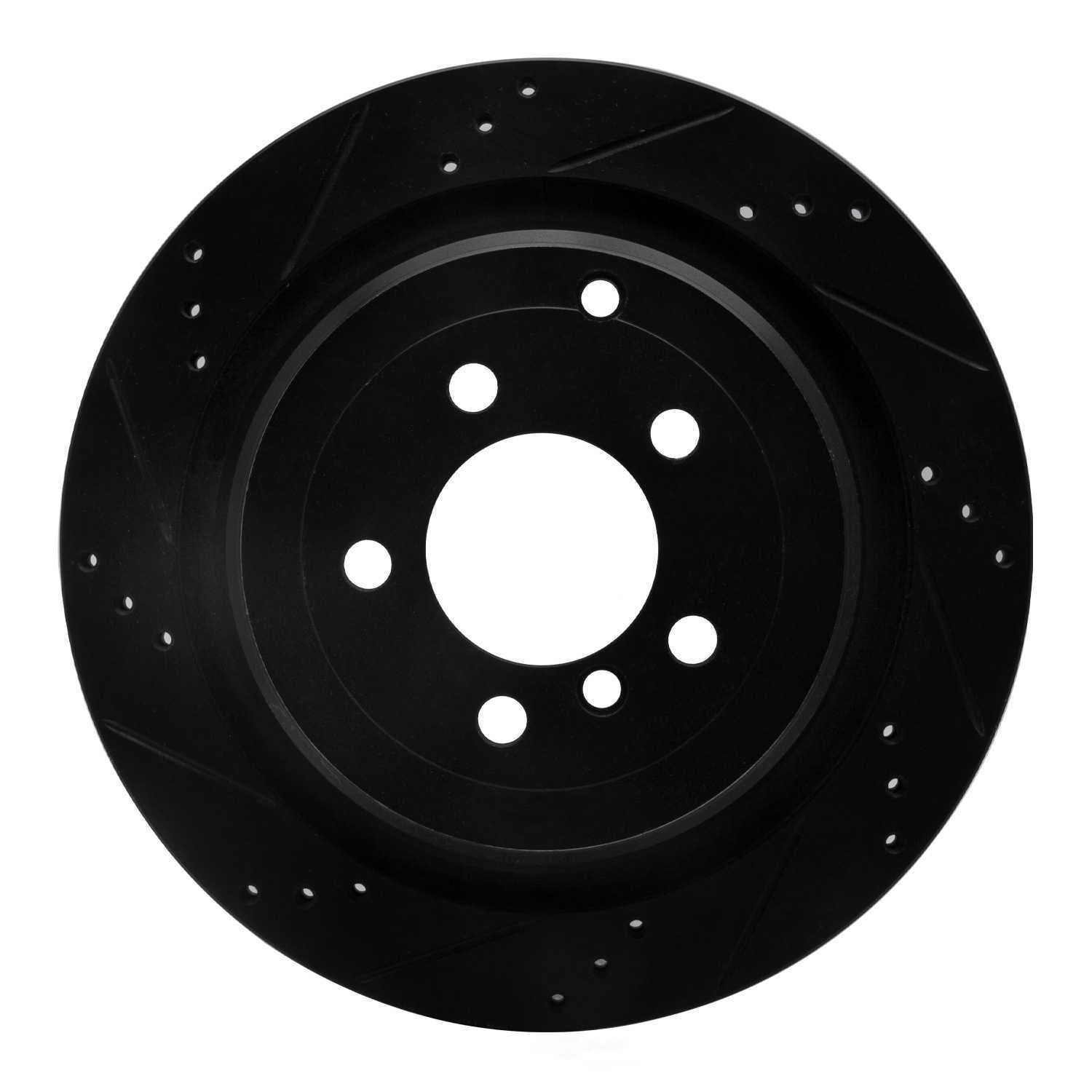 Dynamic Friction Company 633-11016L DFC Brake Rotor - Drilled And Slotted - Black