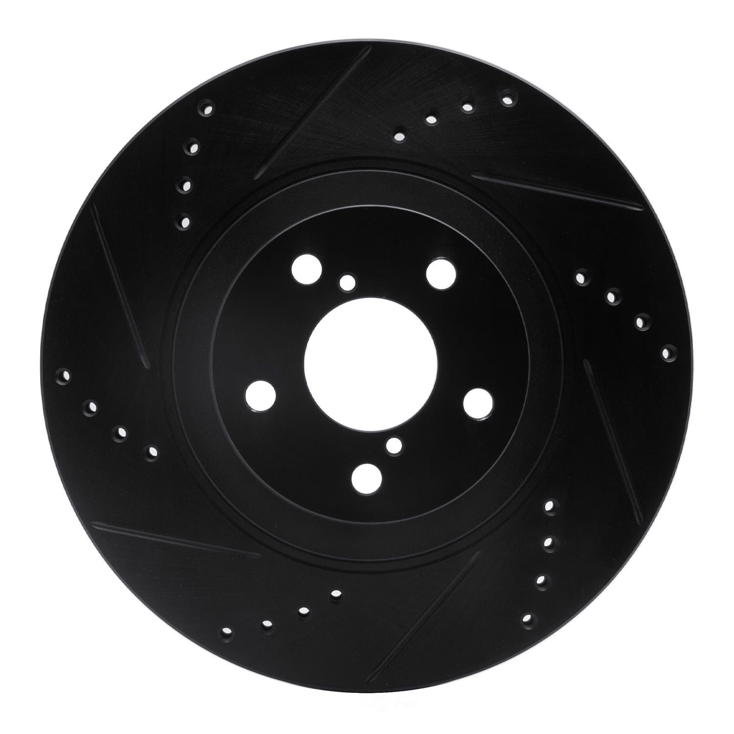 Dynamic Friction Company 633-13034L DFC Brake Rotor - Drilled And Slotted - Black