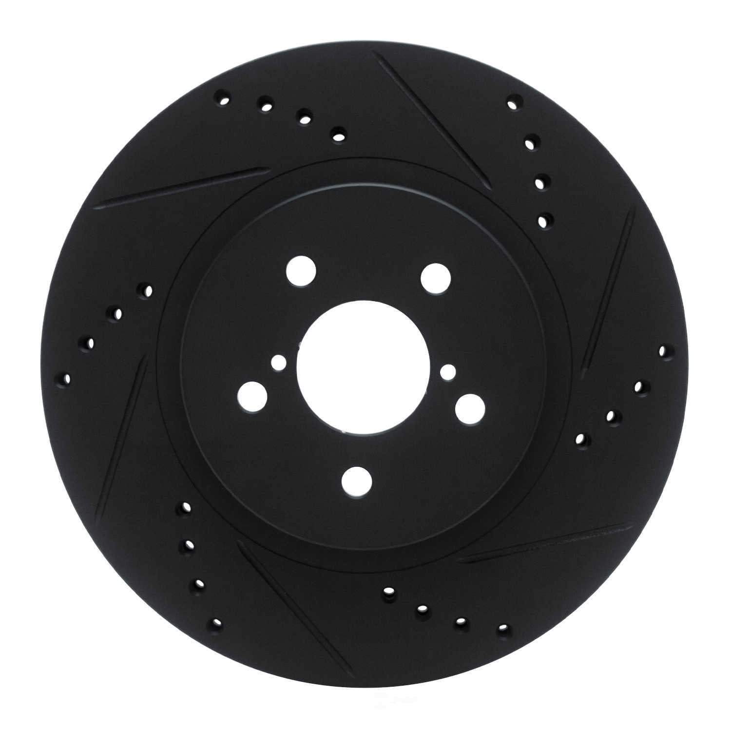Dynamic Friction Company 633-13037R DFC Brake Rotor - Drilled And Slotted - Black