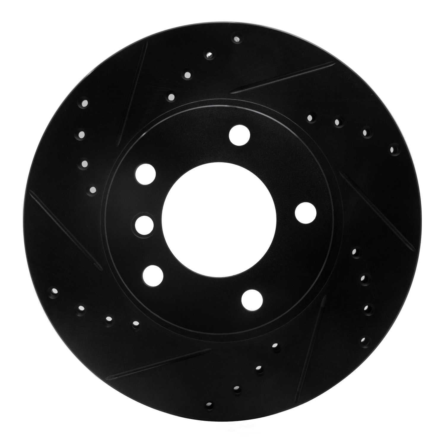 Dynamic Friction Company 633-31027L DFC Brake Rotor - Drilled And Slotted - Black