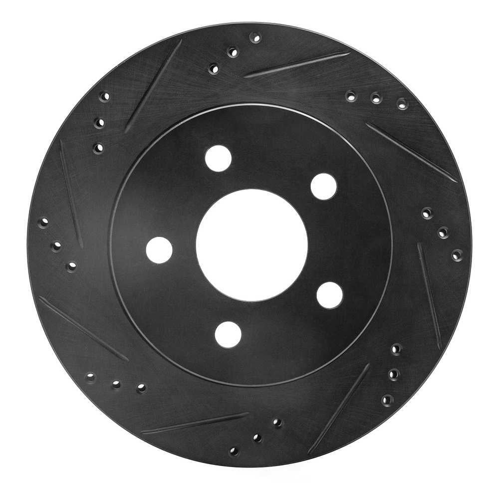 Dynamic Friction Company 633-47025L DFC Brake Rotor - Drilled And Slotted - Black