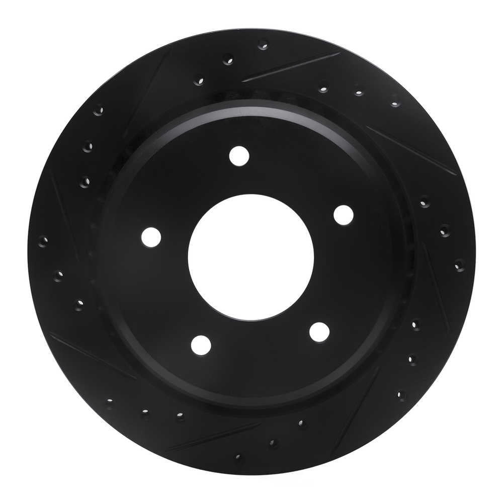 Dynamic Friction Company 633-47027L DFC Brake Rotor - Drilled And Slotted - Black