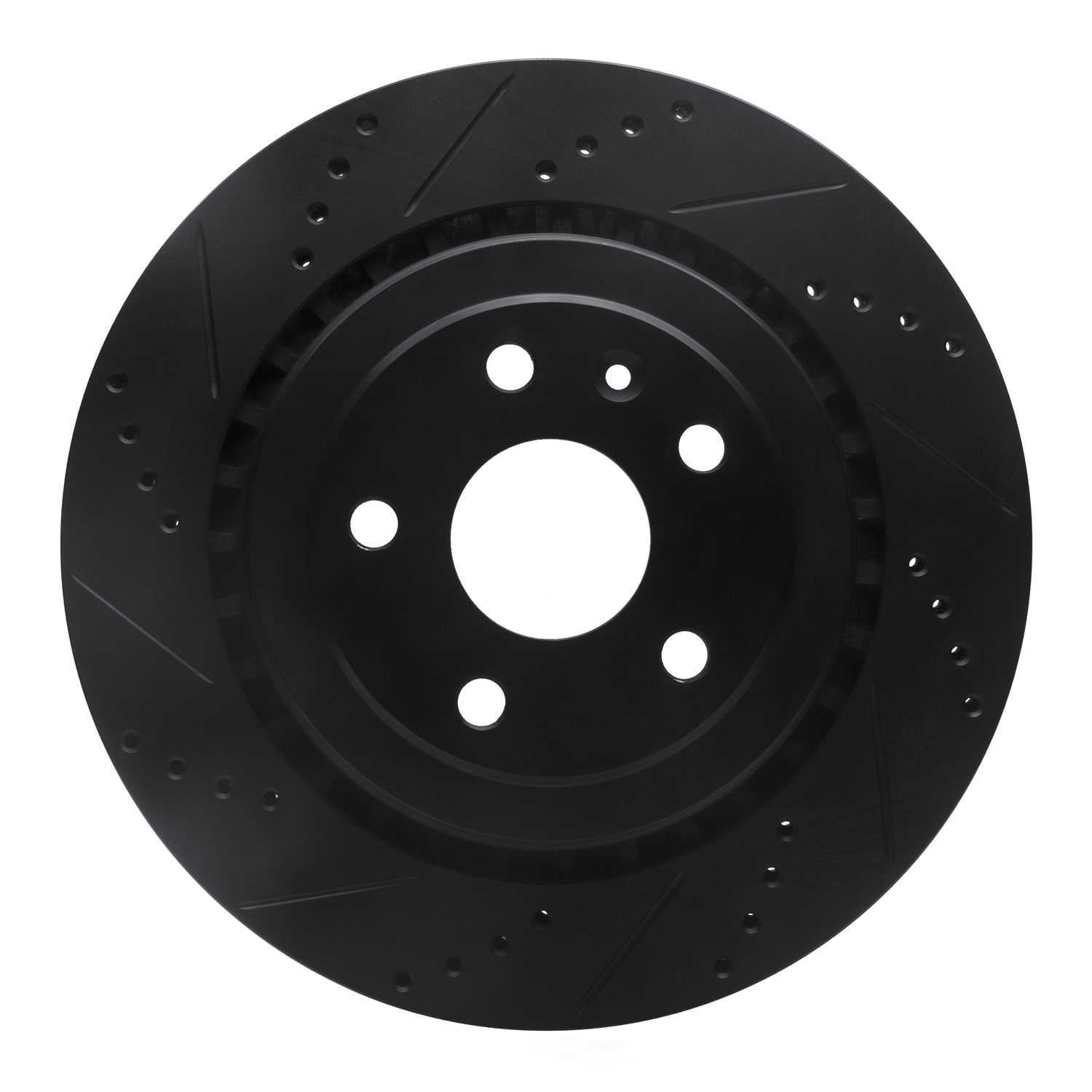 Dynamic Friction Company 633-47074L DFC Brake Rotor - Drilled And Slotted - Black