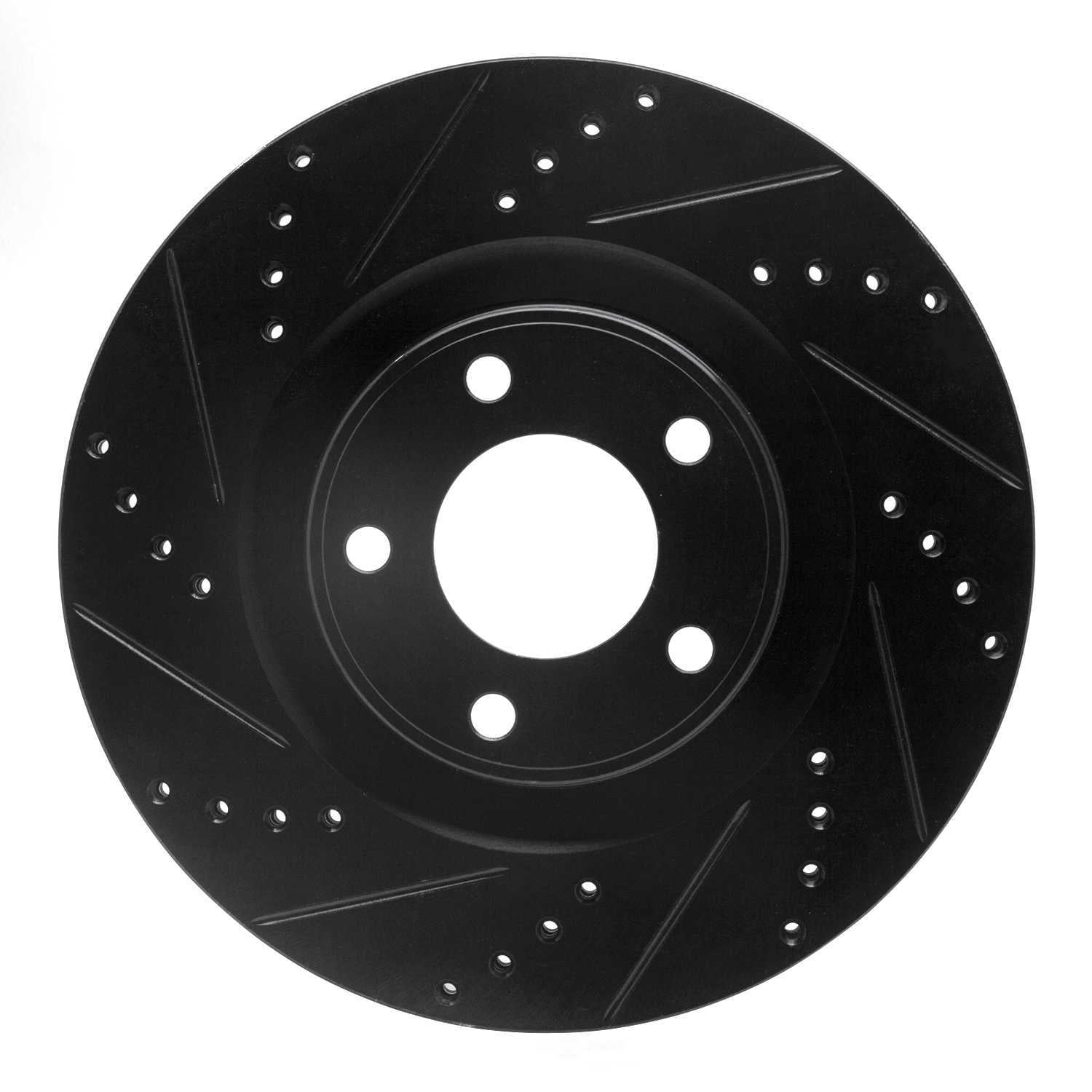 Dynamic Friction Company 633-54089L DFC Brake Rotor - Drilled And Slotted - Black