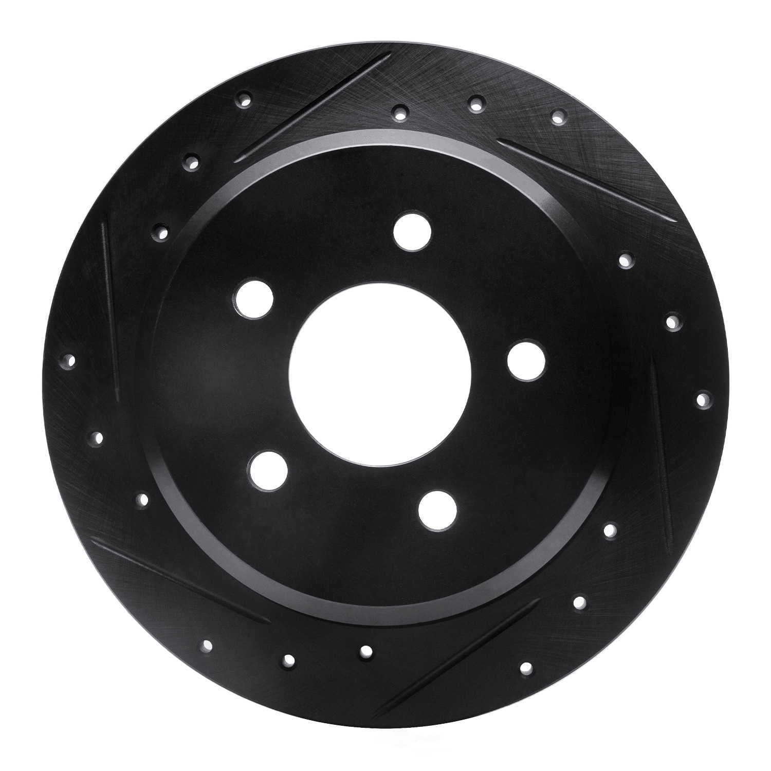 Dynamic Friction Company 633-56015L DFC Brake Rotor - Drilled And Slotted - Black
