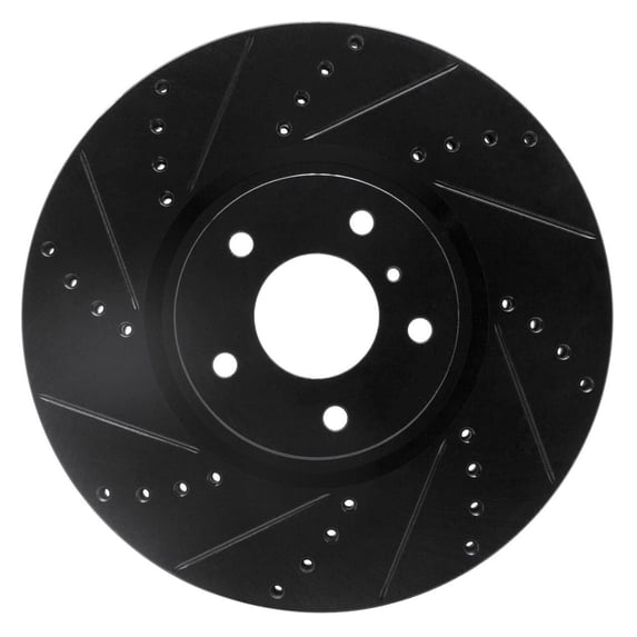 Brake Rotor - Drilled and Slotted - Black 633-68011L