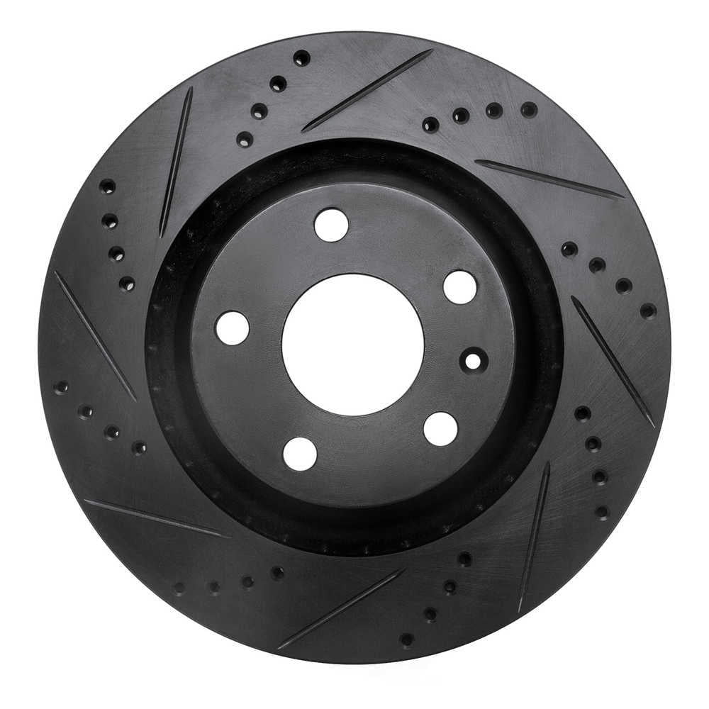 Dynamic Friction Company 633-73055L DFC Brake Rotor - Drilled And Slotted - Black