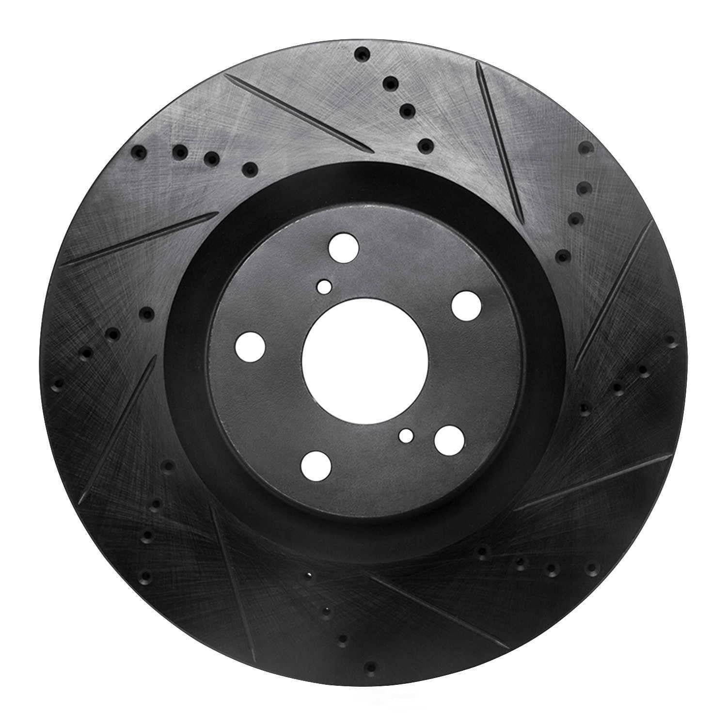 Dynamic Friction Company 633-75028D DFC Brake Rotor - Drilled And Slotted - Black