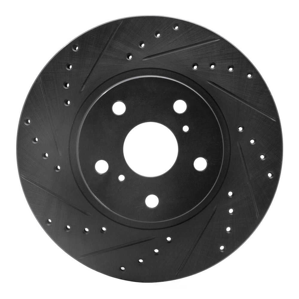 Dynamic Friction Company 633-76028L DFC Brake Rotor - Drilled And Slotted - Black